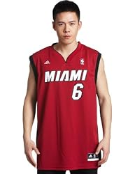 Lebron James Miami Heat Red #6 NBA adidas Revolution 30 Replica Basketball Jersey