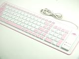 シリコンキーボード 防水 pink×white lala-01-0002 lala
