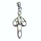 Sterling Silver Crescent Moon Goddess Pendant - Wiccan Pagan Jewelry