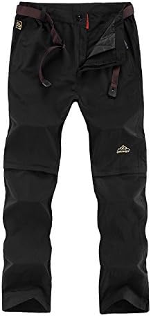 Men's Convertible Pants Quick-dry Hiking Pants Black Asia 4XL/US L