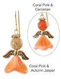 Angels of Calmness in Shades of Coral Pink Earrings - Goldplated Surgical Steel - Autumn Jasper