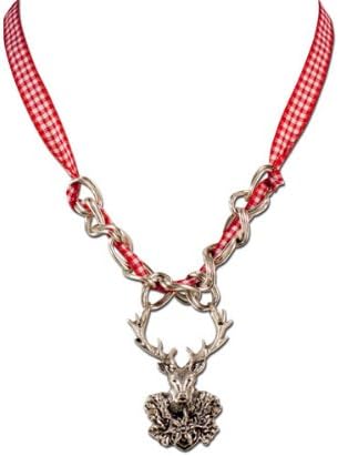 Alpenflustern Traditional Necklace Susa (red) - Traditional Bavarian Oktoberfest Necklace for Dirndl