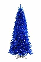 Sterling Blue Tinsel Christmas Tree with Blue