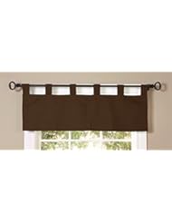 Home: Commonwealth Home Fashions 70292-438-503-15 Thermalogic Insulated Solid Color Tab Top Valance, Chocolate - Commonwealth Home Fashions