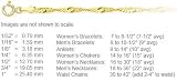 1.2mm singapore gold chain available in necklace, bracelet and anklet lengths (14K Solid Gold)