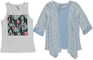 Pink Velvet Big Girls' "Garden of Love" 2-Piece Top with Necklace - blue, 12 -