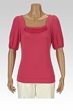 Satin Inset Puff Sleeve Top