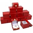 12 Red Oriental Ring Gift Boxes Jewelry Showcase Displays