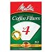 Melitta Cone Paper Coffee Filters, No. 4 White