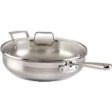 Emeril by All-Clad E88482 Chef's Stainless Steel Saute Pan with Lid Cookware, 5-Quart, Silver
