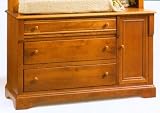 Treasure 3 Drawer Dresser with Door and with Wood Knobs Caramel