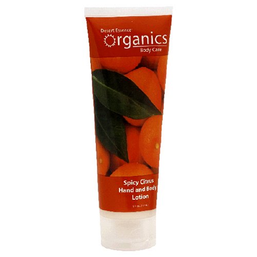 Desert Essence Organics Body Care Hand and Body Lotion, Spicy Citrus, 8-Ounces  (Pack of 3)