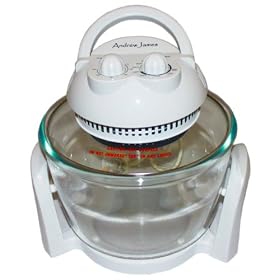 Andrew James 7 Litre Premium Halogen Oven With �40 extra's including extender ring (up to 10 litres), baking and steamer trays, lid holder + Free 128 recipe book + an extra easily spare replaceable bulb + 2 Year Warranty