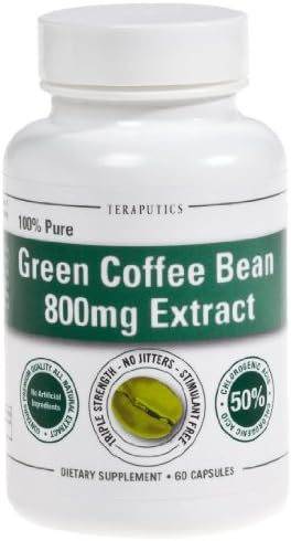 Teraputics Green Coffee Bean Extract 800 - 100% All Natural Ultra Weight Loss Pill! Triple Strength 800mg 60caps (Standardized to 50% Chlorogenic Acid)