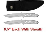 2pc 8.5 Silver Army Rangers Throwing Knives Thrower Knife