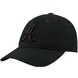 Zephyr Alabama Crimson Tide Black DH Metallic Logo Fitted Hat
