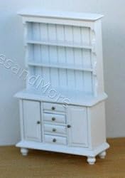 Dollhouse Miniature White Painted Wood Buffet
