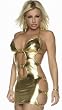 New Sexy Vinyl Gold Mini Dress with Open Sides