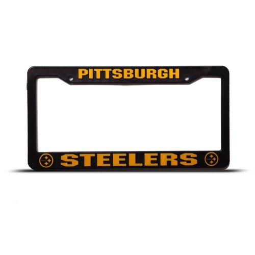 Pittsburgh Steelers Black Plastic Nfl License Plate Frame Tag Holder