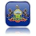 Wallmonkeys Peel and Stick Wall Decals - Pennsylvania State Square Flag Button (usa - Vector Reflect