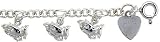 Sterling Silver Praying Hands Pendant Anklet