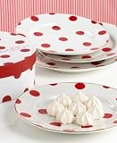 Rosanna Red Dots Gift-boxed Dessert Plates, Set of 4