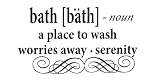 Bath : a place to wash worries away, serenity Vinyl wall art Inspirational quotes and saying home decor decal sticker steamss