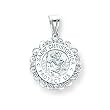 14k White Gold & Diamond Saint Christopher Medal Pendant
