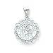 14k White Gold & Diamond Saint Christopher Medal Pendant