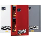 Justrite 892325 Sure-Grip EX Galvanized Steel 2 Door Self Close Undercounter Safety Cabinet, 22 Gallon Capacity, 35" Width x 35" Height x 22" Depth, 1 Adjustable Shelfs, White