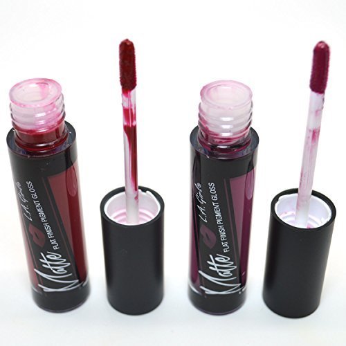 LA GIRL 2 LIP GLOSS GLG842 GLG843 MATTE FLAT FINISH PIGMENT PAINT INTENSE PURPLE COLOR + FREE EARRING