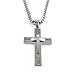 Stainless Steel Cross Pendant Chain Necklace for Men, 24 Inches 6 mm Curb Chain