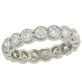 17 Stone Half Bezel Set Round Diamond Eternity Band 2.51ct
