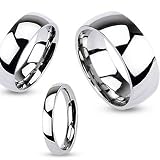 316L Stainless Steel 8mm Wide Glossy Mirror Polished Traditional Wedding Band Ring - Sizes: 9-14