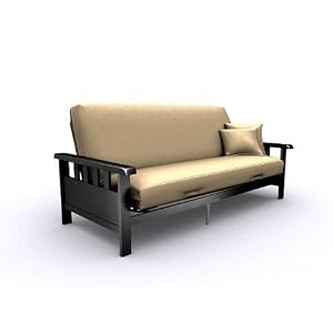 discount American Furniture Alliance Modern Loft Skyline Mission Full Futon Frame, Black for sale