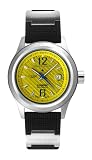Chase-Durer Mens Starburst Automatic Yellow Carbon Fiber Dial Watch #990.2YL-RUBB