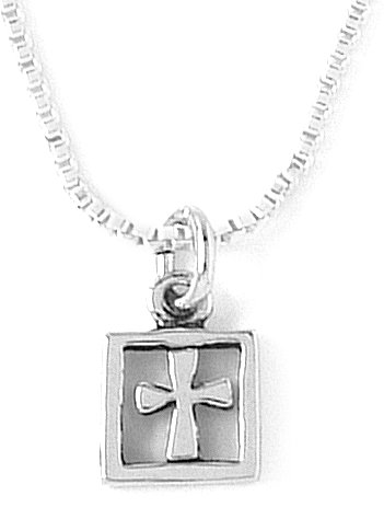 Sterling Silver Boxed Cross Pendant by Bob Siemon, 18