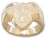 Army Black Knights Solid 10K Gold Seal Ring Size 10 1/4