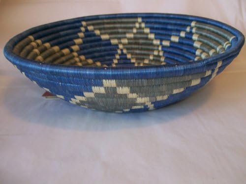 Fair Winds Trading Rwanda Basket 12 Inch Twilight Sky Fruit Bowl / Fruit Bowl Hand-crafted African Decor