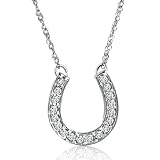10K White Gold Diamond Horseshoe Necklace (1/4ct tw 16
