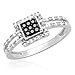 10k White Gold Black and White Diamond Ring (1/10