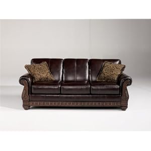 Brentwood Mahogany Queen Sleeper Sofa by Ashley Furniture
