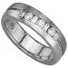 0.50 Ct. T.W. Round Brilliant Cut and Baguette Cut Diamonds, 14Kt. White Gold. Seven Stone Round and Baguette Men's Diamond Band