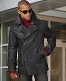 Calvin Klein Washed Leather Pea Coat
