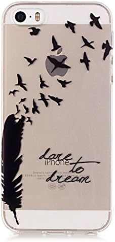 iPhone 5 Case, iPhone 5S Clear Case, Terutto Dream Feather Ultra Thin Clear Soft TPU Case for Apple iPhone 5 5S