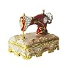 Red Sewing Machine Needle Box set with Swarovski Crystals 24K gold Pill Trink...
