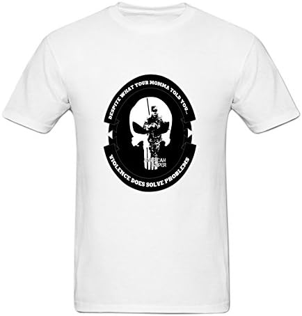 Smoiy Men's American Sniper Chris Kyle &amp; Military T-shirt XXXL White