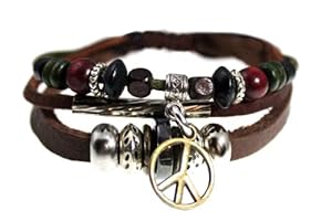 Peace Drop Genuine Leather Zen Bracelet - Adjustable, Fits 5.5 to 8 Inches, for Men, Women, Teens, Boys and Girls in Gift Box