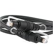 Eforcity Black Molded 6 Foot Digital Optical Audio TosLink Cable for CD, D/A Converters, Dolby Digit