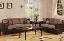 Furniture online: Bobkona Seattle Microfiber Sofa and Loveseat 2-Piece Set in Saddle Color